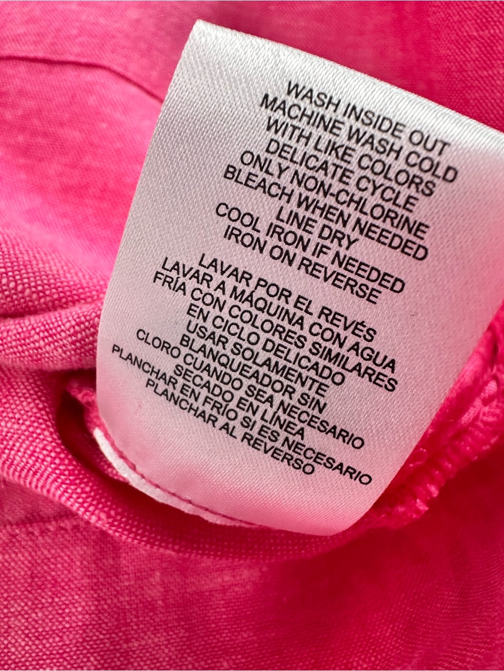 Lands' End Linen Blend Tunic‎ Pink Resort Coastal Grandma Vacation Beach XL - Picture 13 of 13